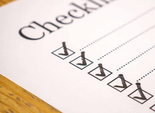 A white piece of paper with check boxes.